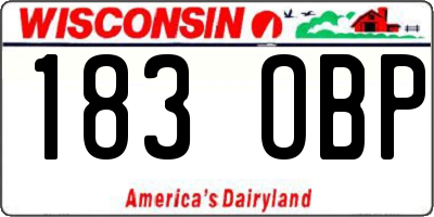 WI license plate 183OBP