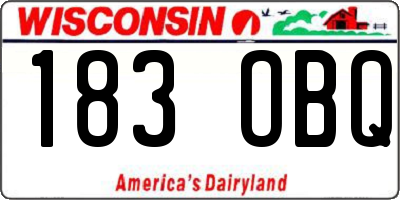 WI license plate 183OBQ