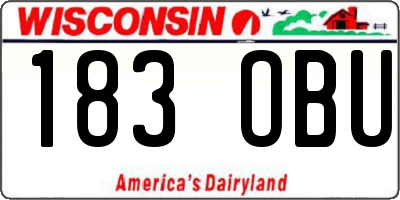 WI license plate 183OBU