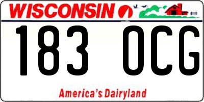 WI license plate 183OCG