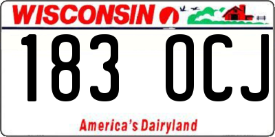 WI license plate 183OCJ