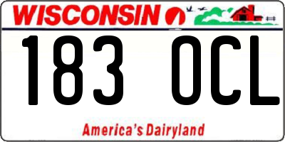 WI license plate 183OCL