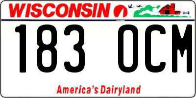 WI license plate 183OCM