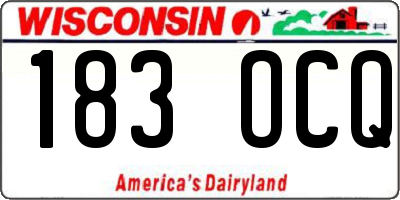 WI license plate 183OCQ
