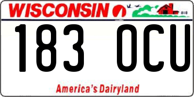 WI license plate 183OCU