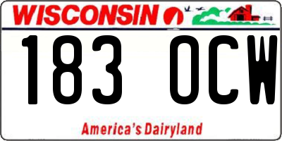 WI license plate 183OCW