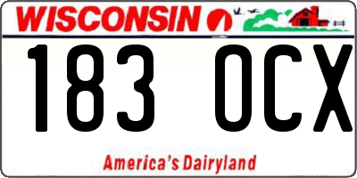 WI license plate 183OCX