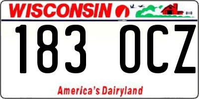 WI license plate 183OCZ
