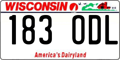 WI license plate 183ODL