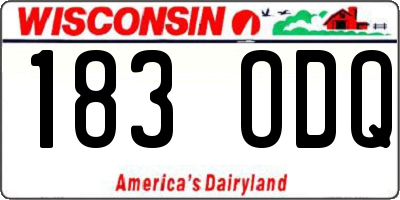 WI license plate 183ODQ