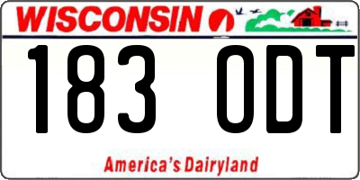WI license plate 183ODT