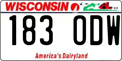 WI license plate 183ODW