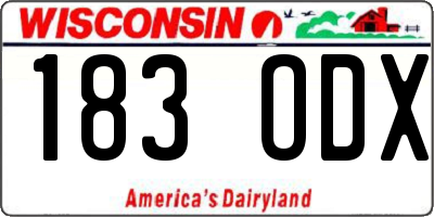 WI license plate 183ODX