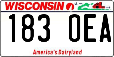 WI license plate 183OEA
