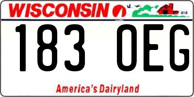 WI license plate 183OEG