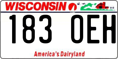 WI license plate 183OEH