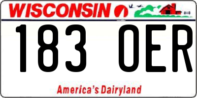 WI license plate 183OER