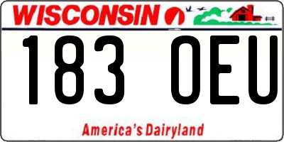 WI license plate 183OEU
