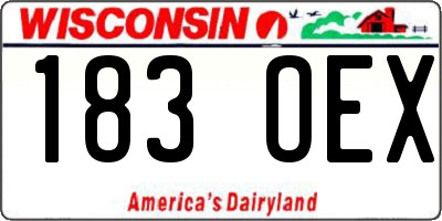 WI license plate 183OEX