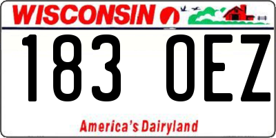 WI license plate 183OEZ