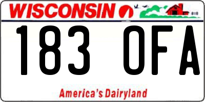 WI license plate 183OFA