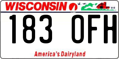 WI license plate 183OFH