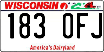 WI license plate 183OFJ