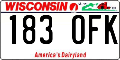 WI license plate 183OFK