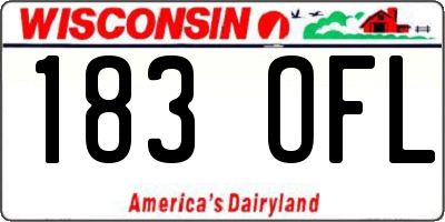 WI license plate 183OFL