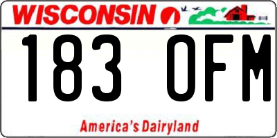 WI license plate 183OFM