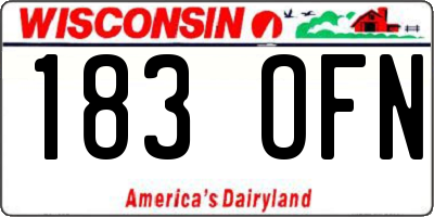WI license plate 183OFN