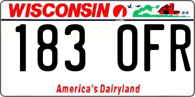 WI license plate 183OFR