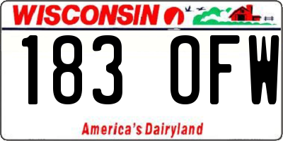 WI license plate 183OFW