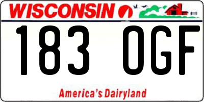 WI license plate 183OGF