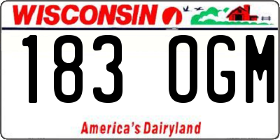 WI license plate 183OGM
