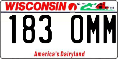 WI license plate 183OMM