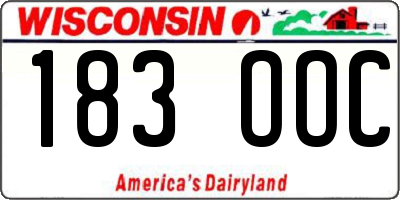 WI license plate 183OOC