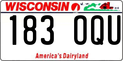WI license plate 183OQU