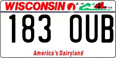 WI license plate 183OUB