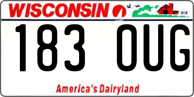 WI license plate 183OUG