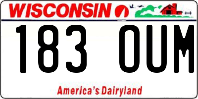 WI license plate 183OUM