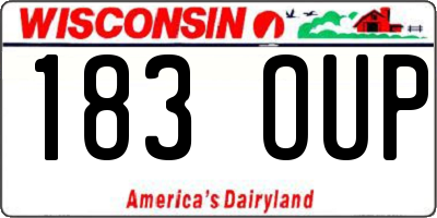 WI license plate 183OUP