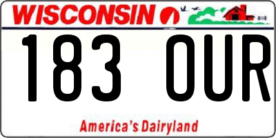 WI license plate 183OUR