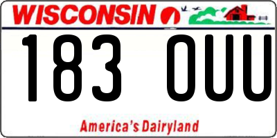WI license plate 183OUU