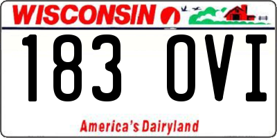 WI license plate 183OVI