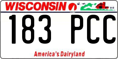 WI license plate 183PCC