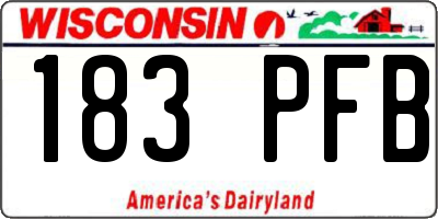 WI license plate 183PFB