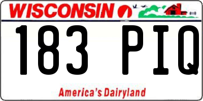 WI license plate 183PIQ