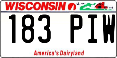 WI license plate 183PIW