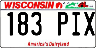 WI license plate 183PIX